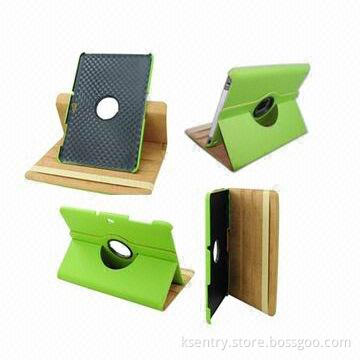 360 Rotating Stand PU Smart Leather Cases for Apple's the New iPad 3, Protects from Scratches